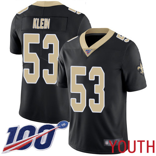 New Orleans Saints Limited Black Youth A J  Klein Home Jersey NFL Football #53 100th Season Vapor Untouchable Jersey